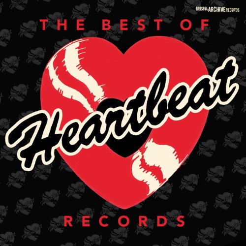 "Album cover with red heart and 'Heartbeat Records' text on a black background."