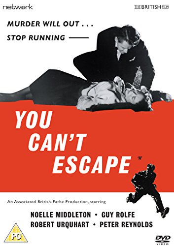 DVD cover for "You Can't Escape" featuring a man holding a woman, with bold red and white design.