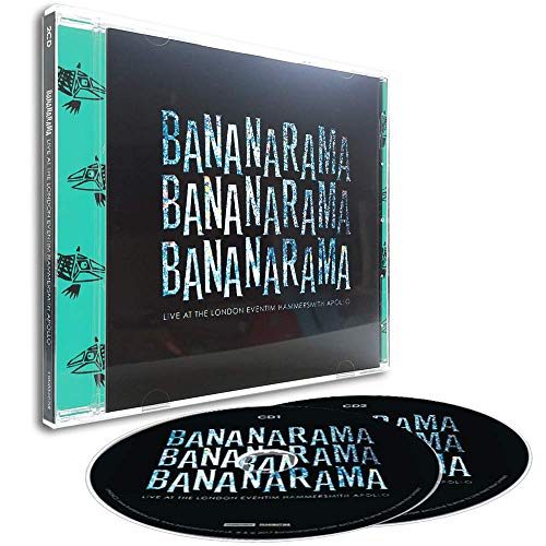 "Bananarama" in white and blue speckled text on a black background, with smaller text below.
