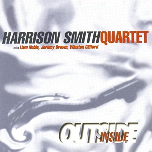 "Harrison Smith Quartet album cover with abstract, monochrome image and stylized text."