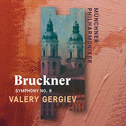 Bruckner Symphony No. 6 CD cover featuring a church and red textured background.