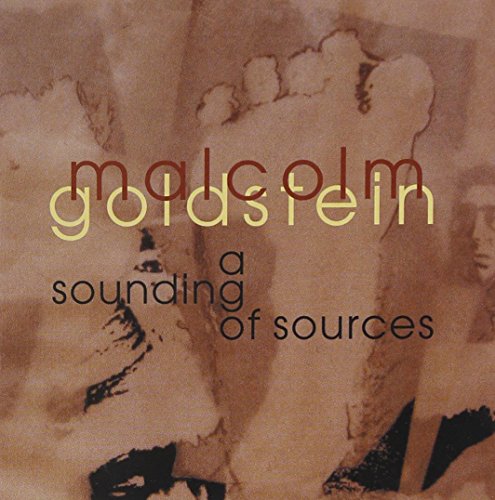 "CD cover with 'Mads Goldstein: A Sounding of Sources' text on abstract brown background."