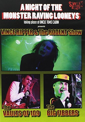 DVD cover for "A Night of the Monster Raving Looneys" with three musician photos.