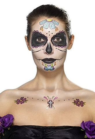 Smiffys 41569 Day of The Dead Face Tattoo Transfers Kit (One Size)