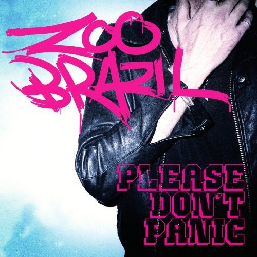 album cover for 'Zoo Brazil - Please Don't Panic' featuring a person in a leather jacket.