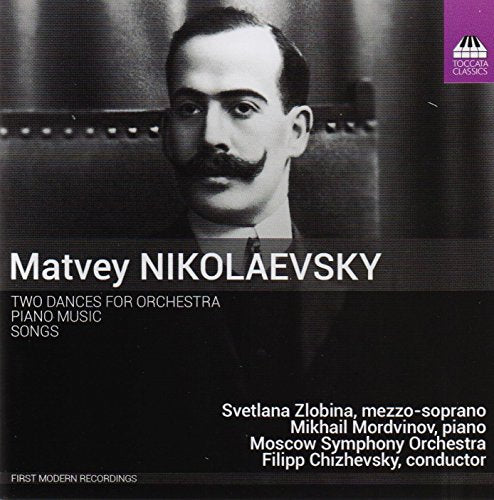 Black and white CD cover featuring a man with a mustache and white text.