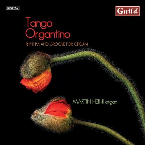 "Tango Organtino" CD cover featuring two red tulip buds on a black background.