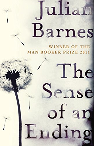 "Book cover of 'The Sense of an Ending' by Julian Barnes, featuring a dandelion."