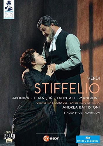 DVD cover for "Stiffelio" featuring a man and woman in a dramatic pose.