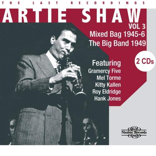 "CD cover featuring Artie Shaw playing clarinet, with red and white design."