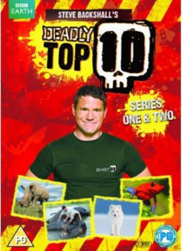 DVD cover featuring a man and images of various animals on a red background.