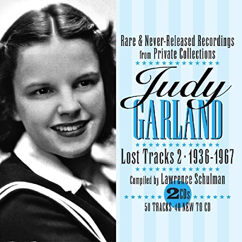 Judy Garland CD cover featuring a black-and-white photo of Judy Garland and text details.