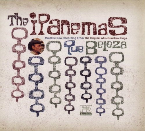 Album cover with textured title, chain pattern, and three circular portraits on beige background.