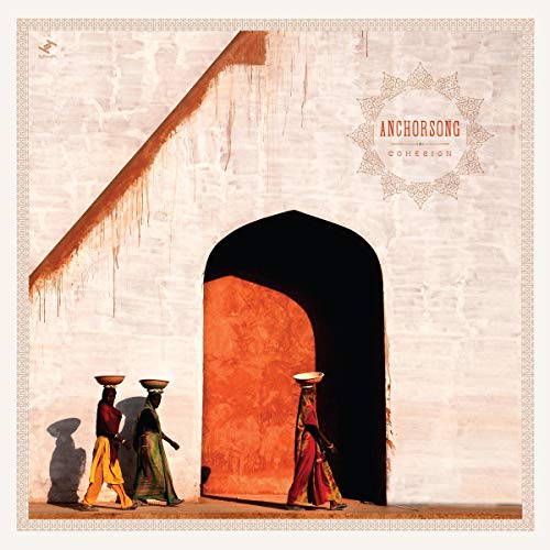 "Album cover with three women in long robes carrying bowls on their heads."