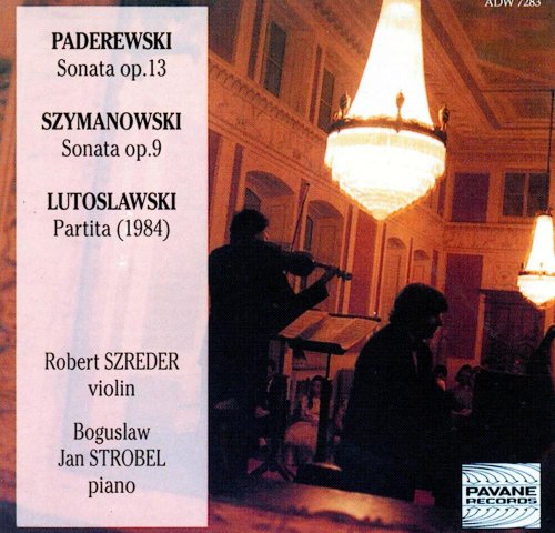 "CD cover with a violinist and pianist performing in an ornate hall."