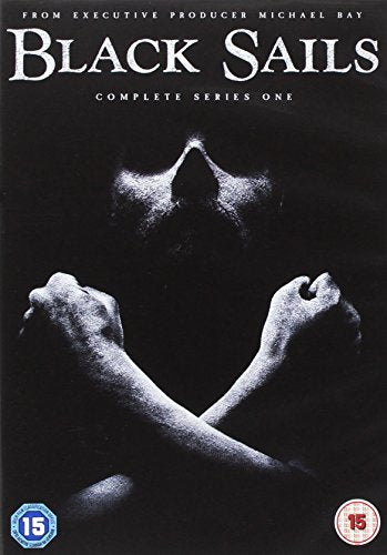 DVD cover for "Black Sails: Season 1" with shadowy figure and crossed arms.