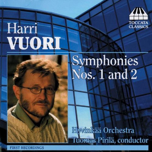 "CD cover with a man's portrait and a blue glass building background."
