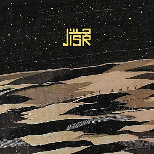 The alt text for the image is: "CD cover with abstract desert landscape and starry night sky."