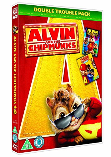 Red DVD case featuring Alvin, a cartoon chipmunk wearing sunglasses, on a yellow "A".