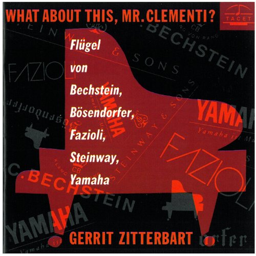 "CD cover with red piano silhouette on black background, featuring artist and title."
