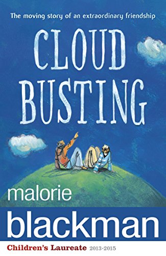 "Book cover with cartoon children on clouds, titled 'Cloud Busting' by Malorie Blackman."