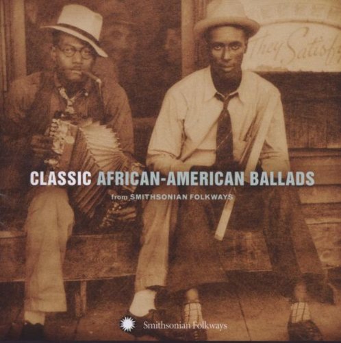 "Sepia-toned album cover with two men sitting on a bench, one holding an accordion."