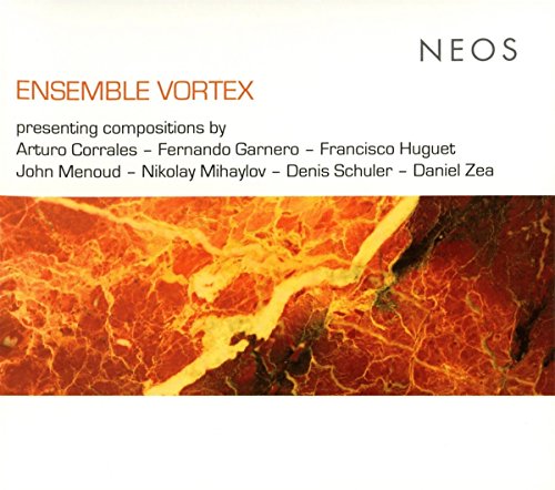 "Album cover with orange and red abstract design, white background, and black and orange text."
