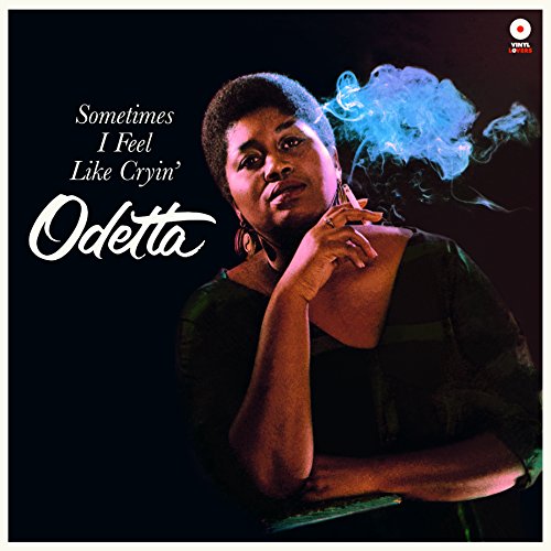 "Album cover featuring Odetta with smoke, titled 'Sometimes I Feel Like Cryin' in white text."