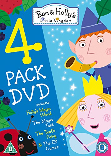 "Ben and Holly's Little Kingdom 4-disc DVD cover featuring cartoon elf and princess characters."