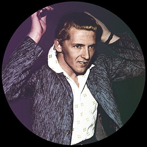 Vinyl record with Jerry Lee Lewis image and accompanying album cover with barcode.