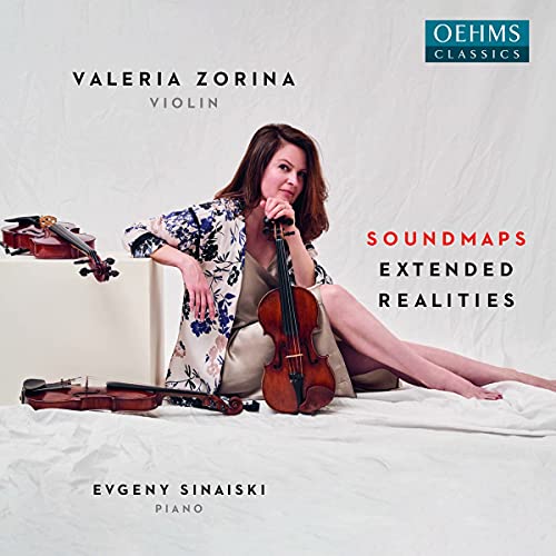 "Album cover featuring a woman sitting with a violin, surrounded by other violins."