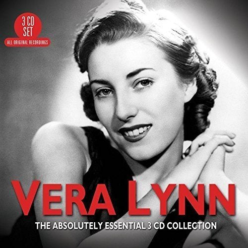 Black and white Vera Lynn portrait on CD cover with red and white text overlay.