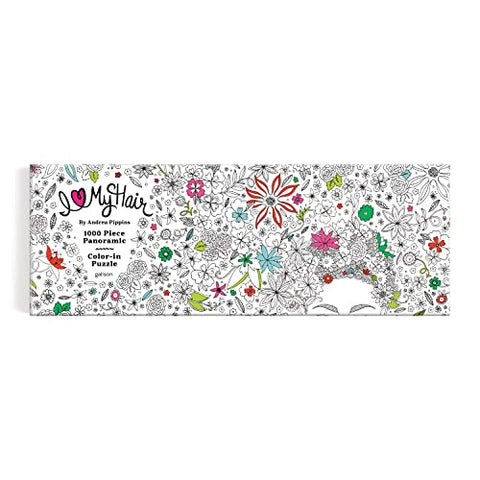 Galison 9780735375789 Andrea Pippins Flowers In Your Hair Colour-in Jigsaw Puzzle, Multicoloured, 1000 Pieces