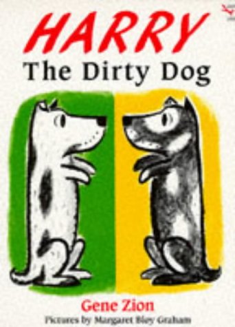 "Children's book cover featuring illustrations of a clean and dirty dog."