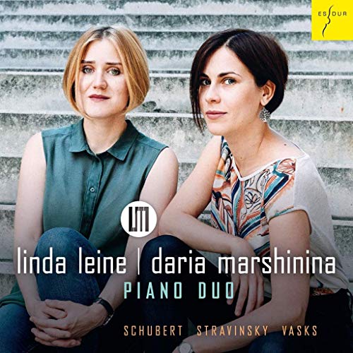 "CD cover featuring two women sitting on concrete steps with text overlay."