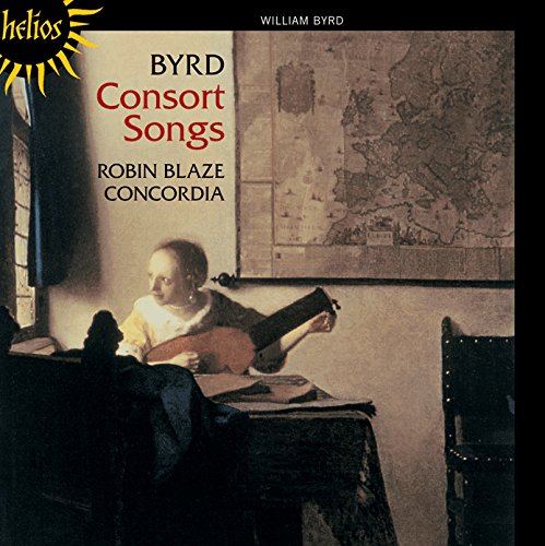 "CD cover featuring a man playing a lute at a desk, with map in background."
