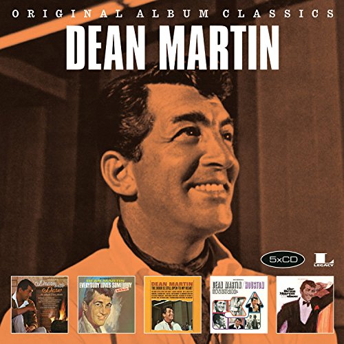 Dean Martin's smiling face on a CD cover with five smaller album covers below.