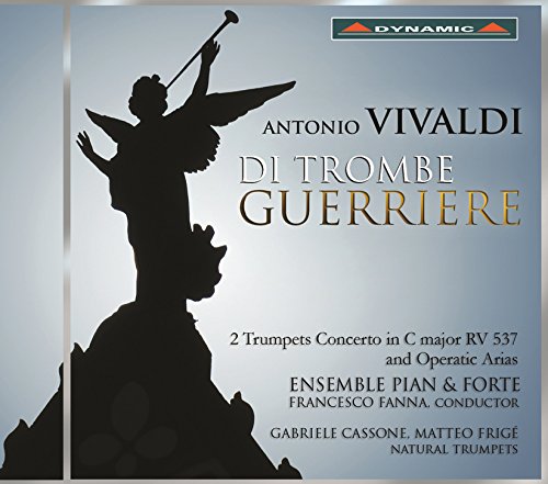 "CD cover with angel silhouette holding trumpet, against a grey gradient background."