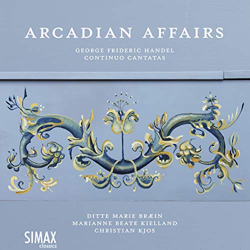 Blue CD cover with gold and blue floral design and white text.