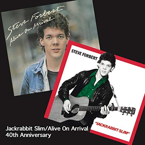 "Two album covers for Steve Forbert, one color and one black and white."