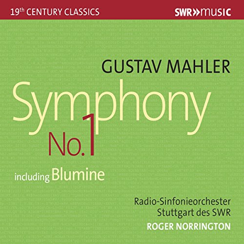 Green CD cover with red banner, featuring "Gustav Mahler: Symphony No. 1" text.