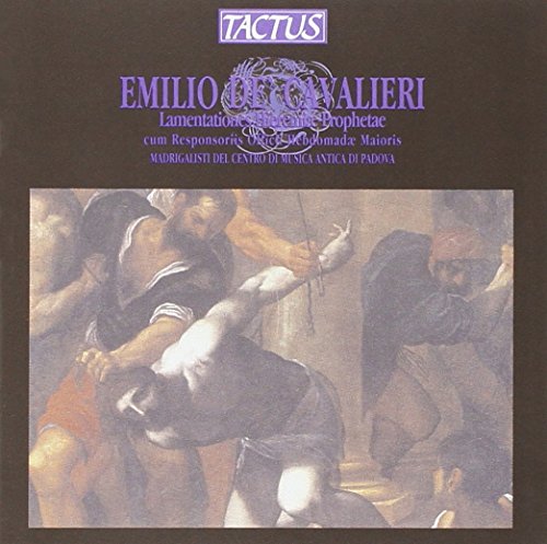 CD cover with a classical painting of men in distress, purple text on brown background.