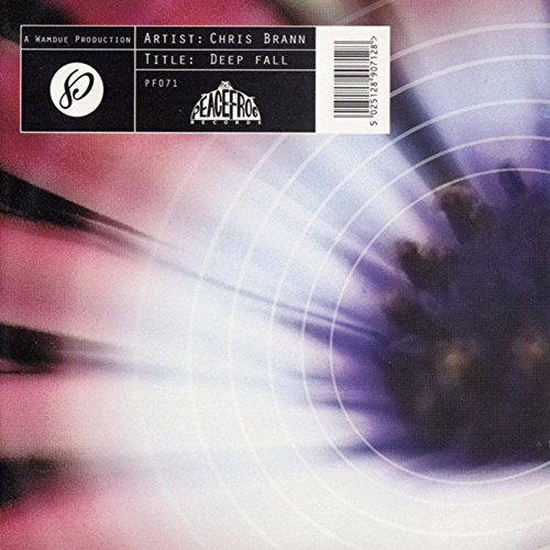 The vinyl record cover features a blurry, abstract design with white concentric circles.