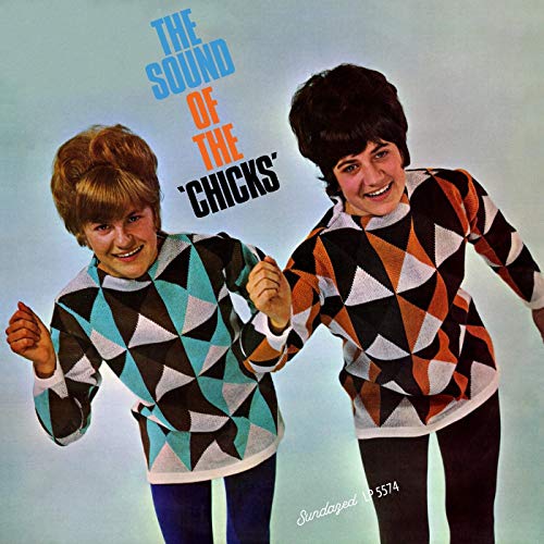 Vinyl album cover featuring two smiling women in matching geometric patterned sweaters.