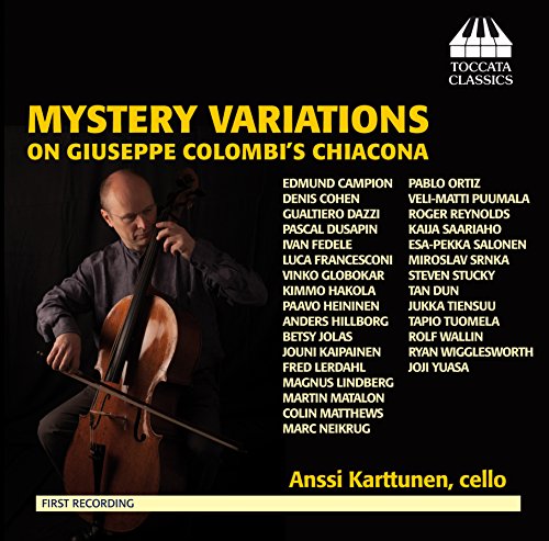 A cello CD cover featuring a man holding a cello and bow.