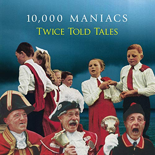 Vinyl album cover featuring children and men in red and white attire against a blue background.