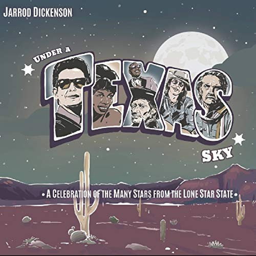 "CD cover art featuring 'Under a Texas Sky' with desert landscape and portraits."
