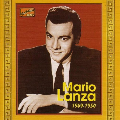 Mario Lanza CD cover featuring a sepia-toned portrait of Lanza on a gold background.