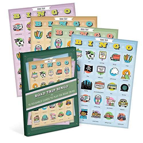 Knock Knock Roadtrip Bingo, 12 Reusable Cards for Road Trips
