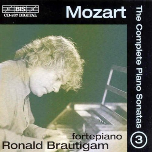 CD album cover featuring Ronald Brautigam playing piano, with green background and black border.
